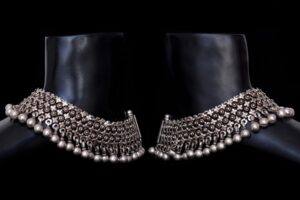 Womens silver payal anklet for women